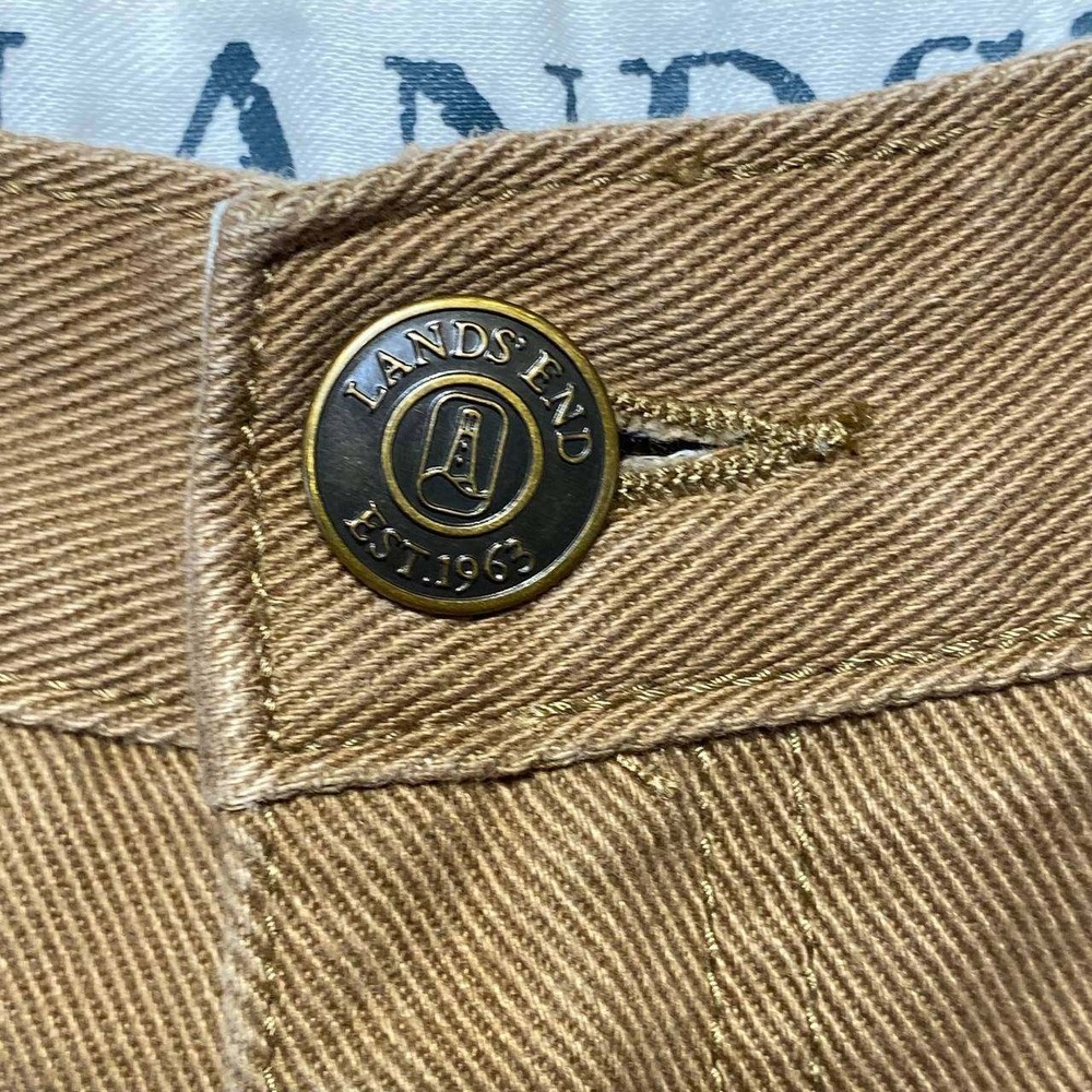 Lands End Fit 3 Canvas Pants Womens 18 Chino Straight Camel Tan Cotton Utility - Picture 4 of 11